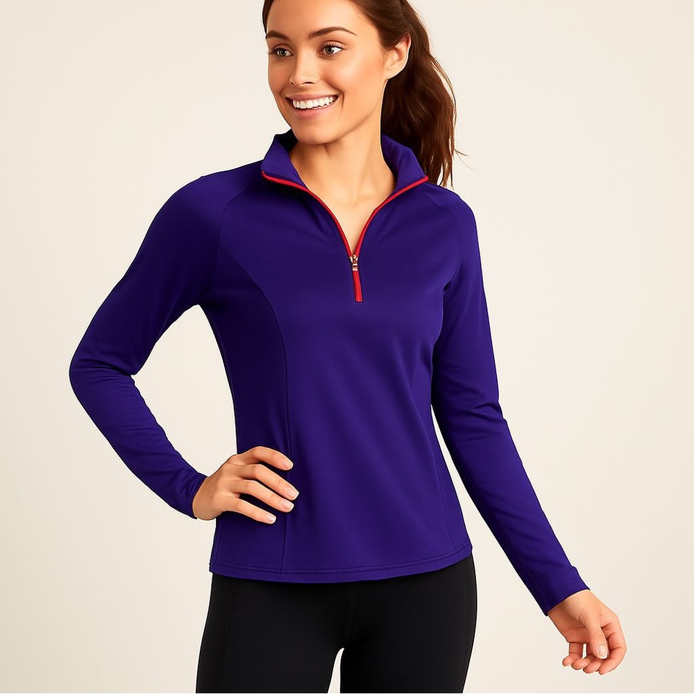 TSLA Purple Quarter-Zip Pullover, Size M, Women’s Activewear